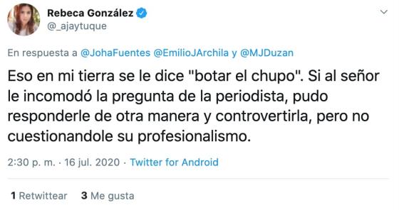 María Jimena Duzán trino respuesta