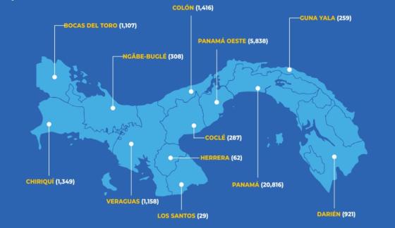 Mapa coronavirus en Panamá