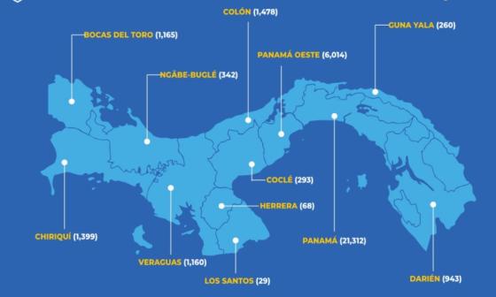 Mapa coronavirus en Panamá Mapa coronavirus en Panamá