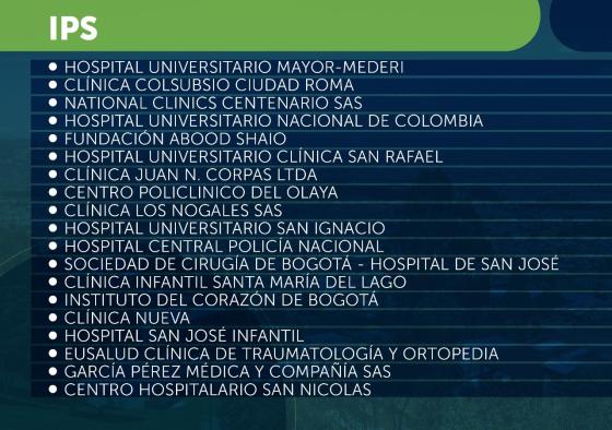 Las 19 IPS de Bogotá que recibieron los ventiladores mecánicos del Gobierno Nacional Las 19 IPS de Bogotá que recibieron los ventiladores mecánicos del Gobierno Nacional