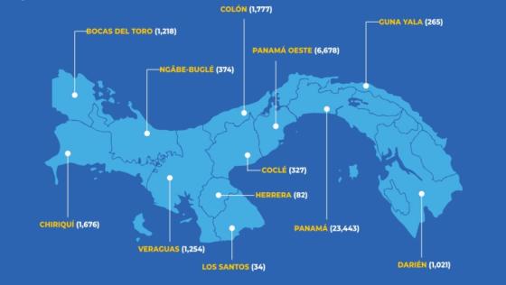 Mapa coronavirus en Panamá