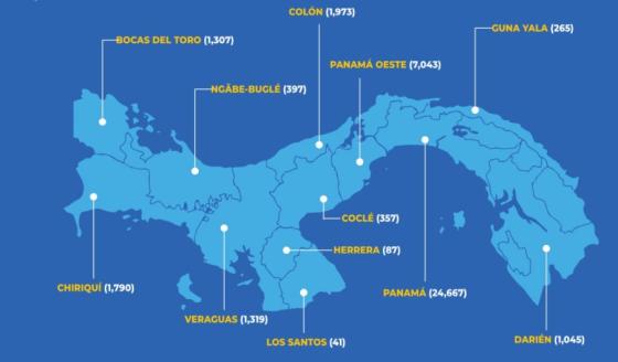 Mapa coronavirus en Panamá
