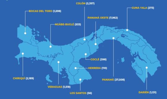 Mapa coronavirus en Panamá