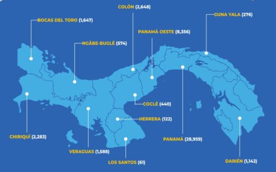 Mapa coronavirus en Panamá Mapa coronavirus en Panamá