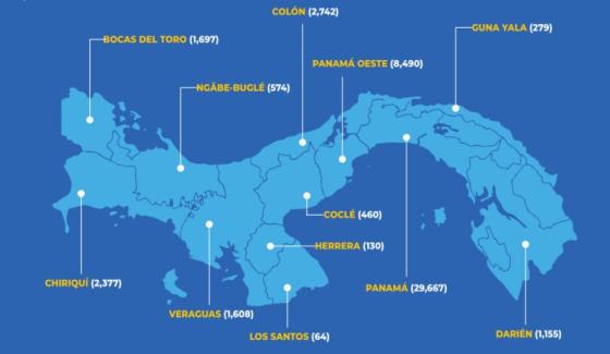 Mapa coronavirus en Panamá Mapa coronavirus en Panamá