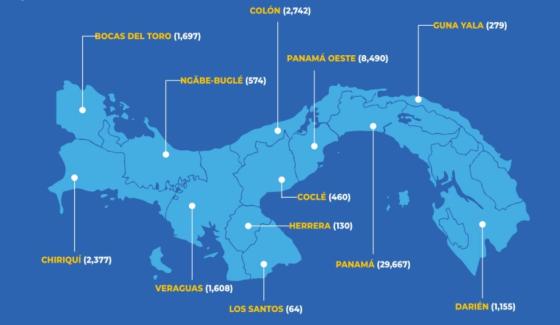 Mapa coronavirus en Panamá