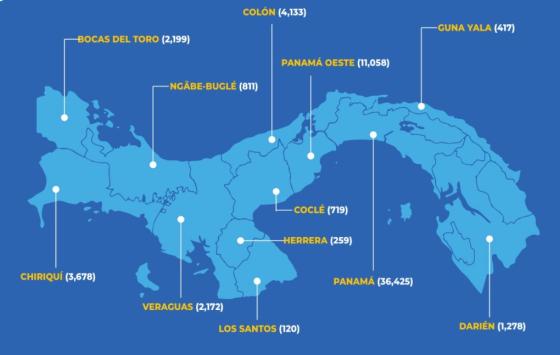 Mapa coronavirus en Panamá Mapa coronavirus en Panamá