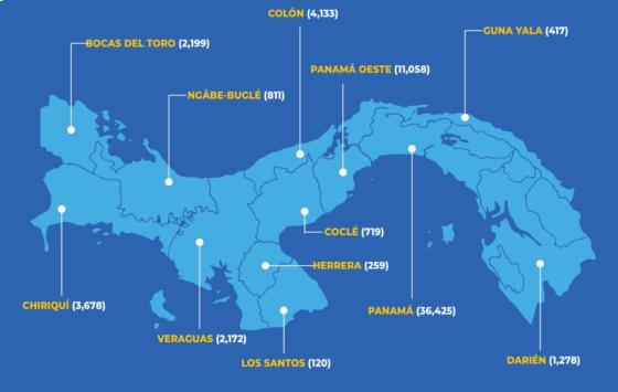 Mapa coronavirus en Panamá