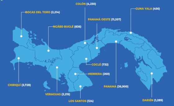 Mapa coronavirus Panamá