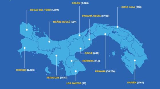 Mapa coronavirus en Panamá