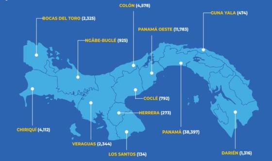 Mapa coronavirus en Panamá Mapa coronavirus en Panamá