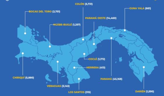 Mapa coronavirus en Panamá Mapa coronavirus en Panamá