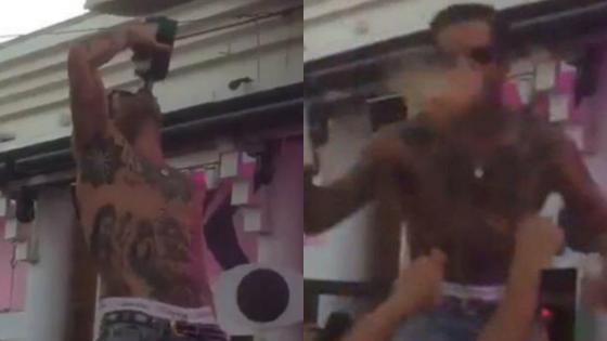DJ escupe licor a los asistentes de una fiesta en España DJ escupe licor a los asistentes de una fiesta en España