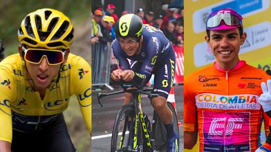 Egan Bernal, Esteban Chaves y Sergio Higuita Egan Bernal, Esteban Chaves y Sergio Higuita