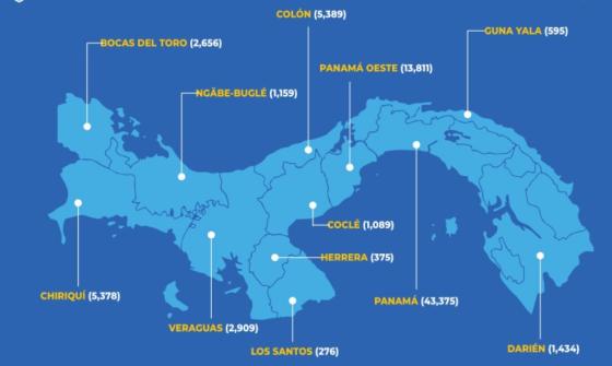  Mapa coronavirus en Panamá