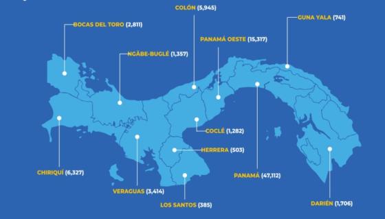 Mapa coronavirus en Panamá Mapa coronavirus en Panamá