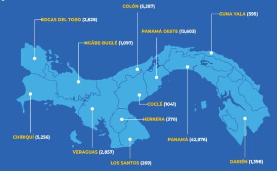 Mapa coronavirus en Panamá Mapa coronavirus en Panamá