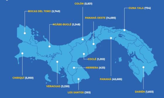 Mapa coronavirus Panamá