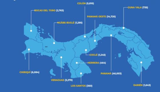 Mapa coronavirus en Panamá Mapa coronavirus en Panamá