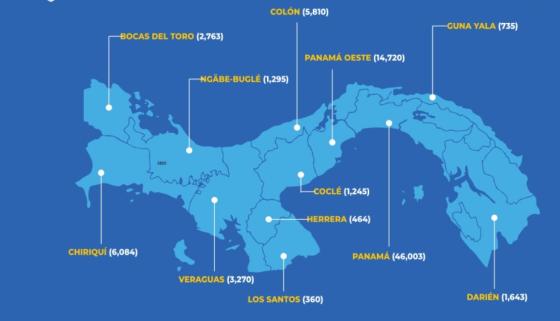 Mapa coronavirus en Panamá