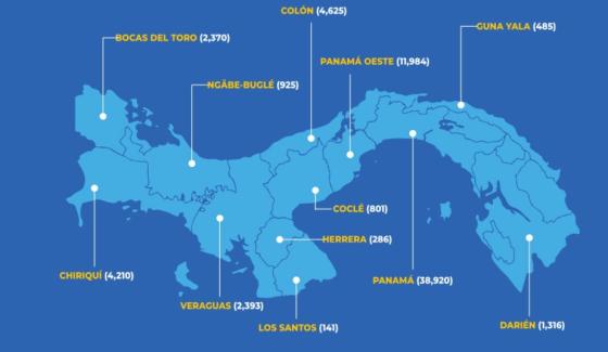 Mapa coronavirus Panamá