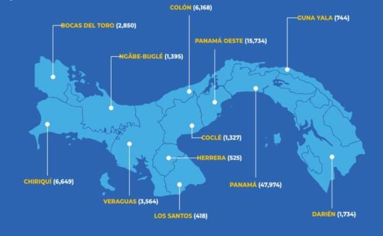 Mapa coronavirus en Panamá