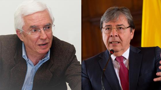 Jorge Enrique Robledo y el ministro de Defensa Carlos Holmes Trujillo