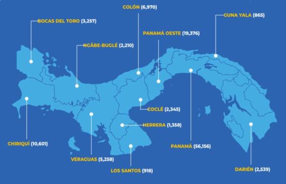 Mapa coronavirus en Panamá Mapa coronavirus en Panamá