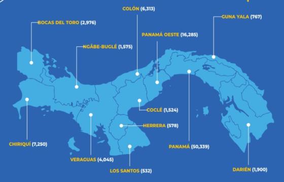 Mapa coronavirus en Panamá