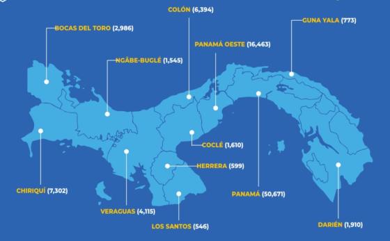 Mapa coronavirus en Panamá