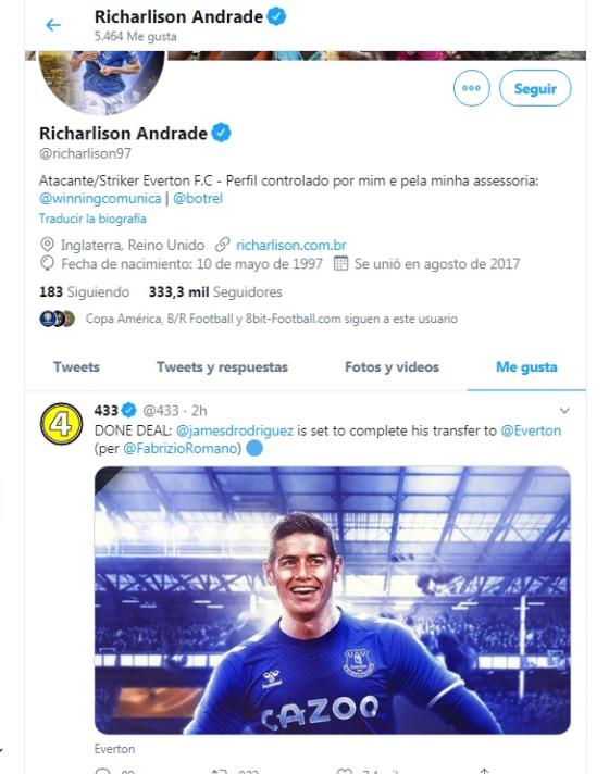 james rodriguez en el everton