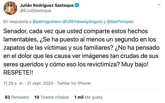 Críticas Julián Rodríguez Sastoque