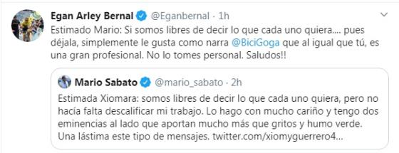 comentario egan bernal a mario sábato