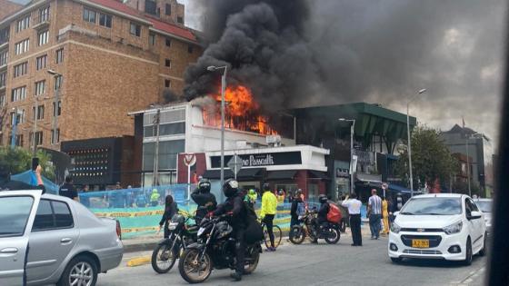 Impresionante incendio en el norte de Bogotá