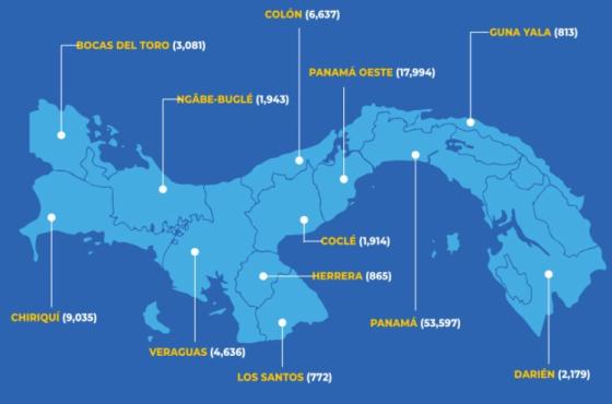 Mapa coronavirus en Panamá Mapa coronavirus en Panamá
