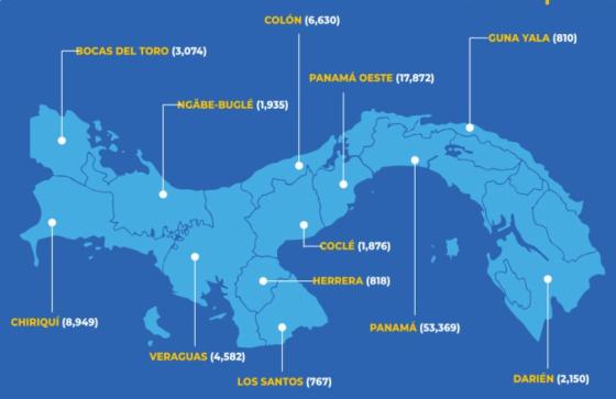 Mapa coronavirus en Panamá Mapa coronavirus en Panamá