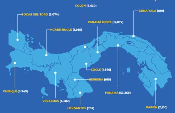 Mapa coronavirus en Panamá