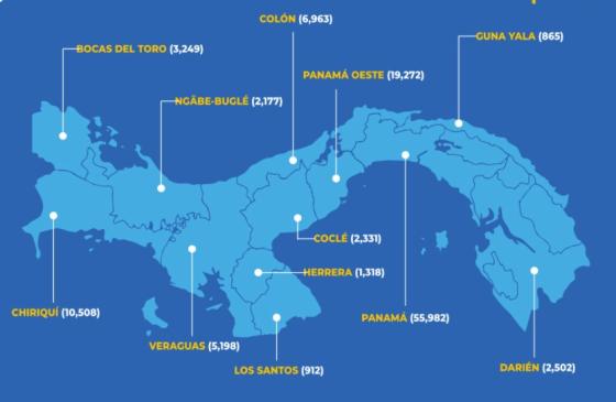 Mapa coronavirus en Panamá Mapa coronavirus en Panamá