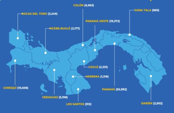 Mapa coronavirus en Panamá