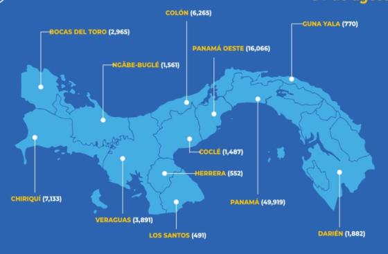 Mapa coronavirus en Panamá Mapa coronavirus en Panamá