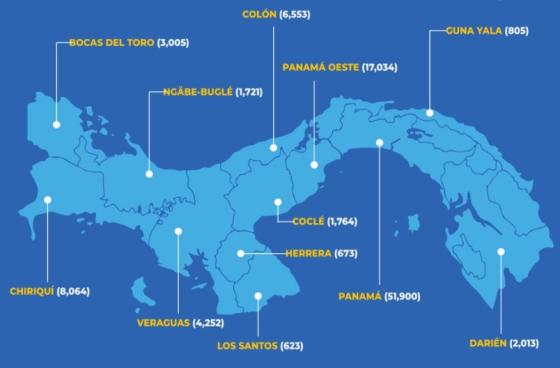 Mapa coronavirus en Panamá