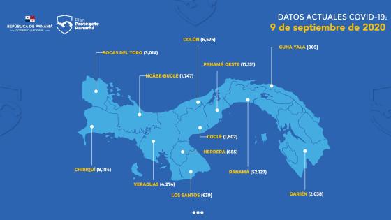 Mapa coronavirus en Panamá