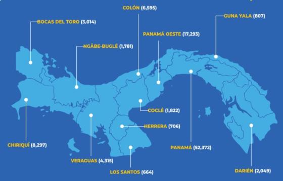 Mapa coronavirus en Panamá Mapa coronavirus en Panamá