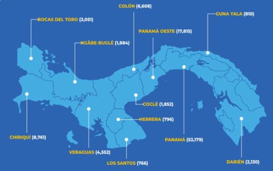 Mapa coronavirus en Panamá Mapa coronavirus en Panamá