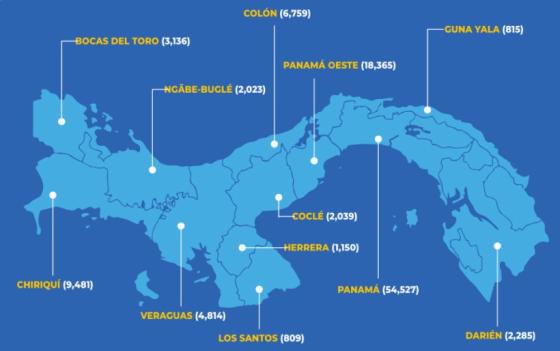 Mapa coronavirus en Panamá Mapa coronavirus en Panamá