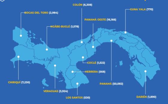 Mapa coronavirus en Panamá Mapa coronavirus en Panamá