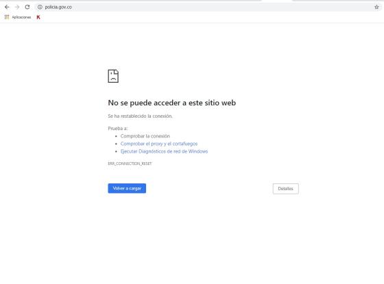 Página Policía Nacional Caída