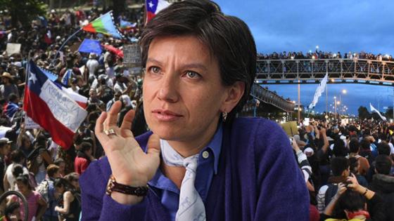 Cuestionamientos a Claudia López por apoyo a protestas en Chile