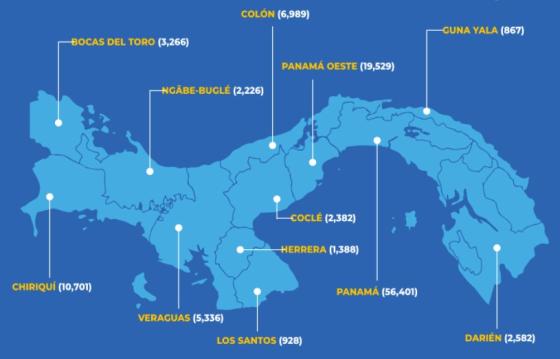 Mapa coronavirus Panamá