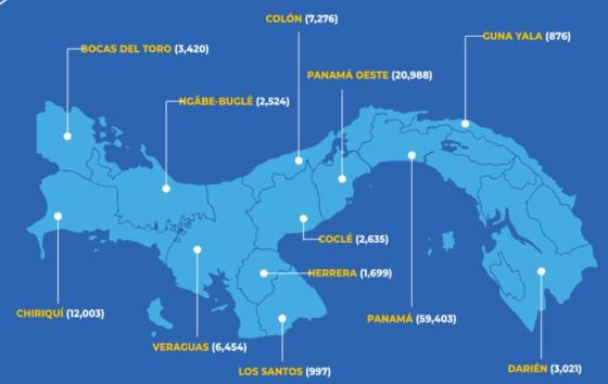 Mapa coronavirus en Panamá